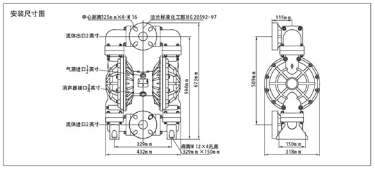 MK50塑料泵安裝尺寸圖